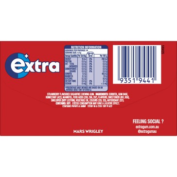 Wrigley's Extra Strawberry Chewing Gum - 14 Pieces