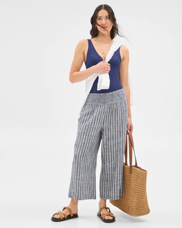 Resort Stripe Culotte Pants