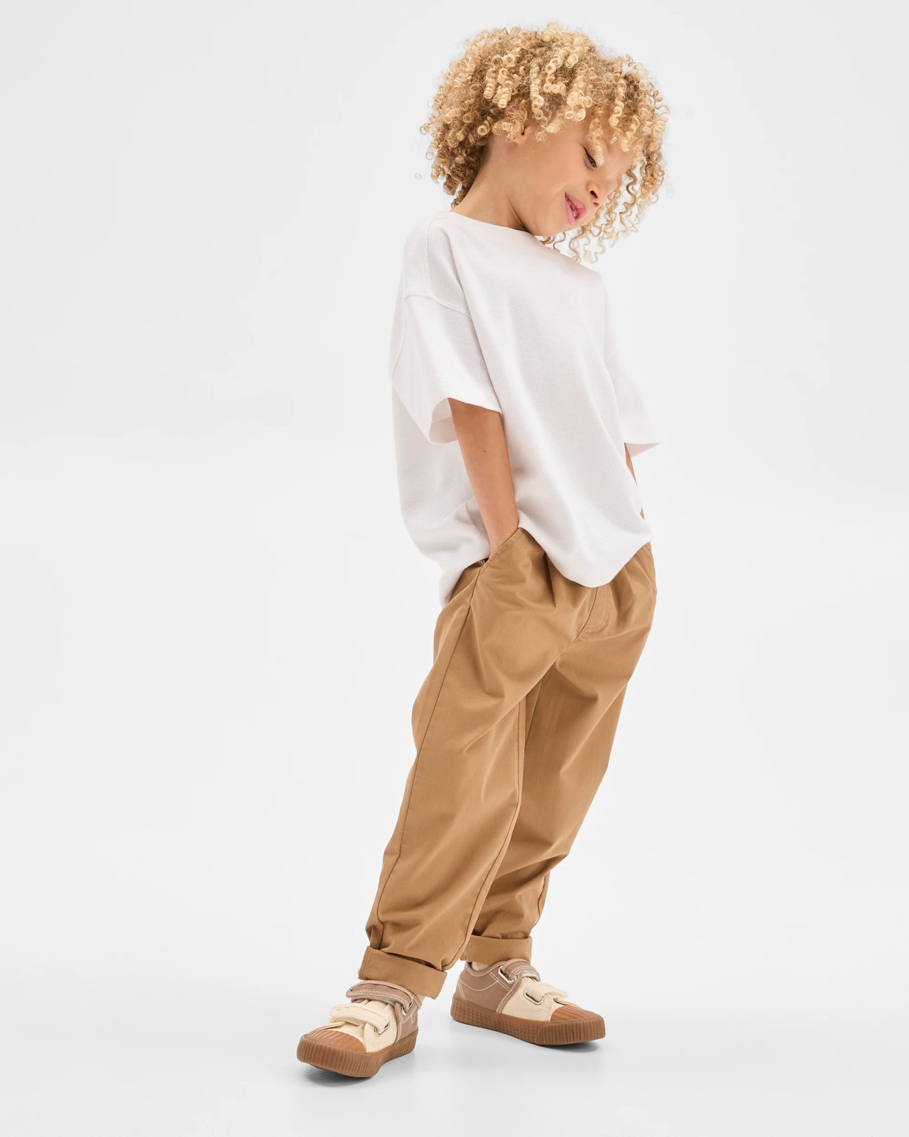 Australian Cotton Elastic Waist Chino Pants - Tigers Eye 2 of 5