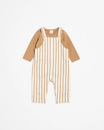 Baby Fleece Overall & Tee Set 2 Piece