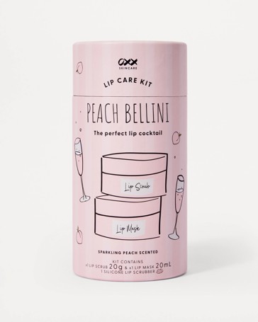 OXX Skincare Peach Bellini Lip Care Kit- Sparkling Peach Scented