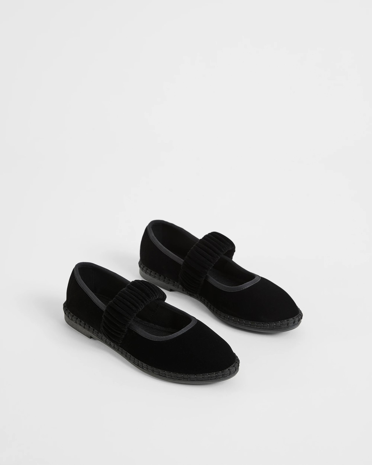Velvet Mary Jane Ballet Flats - Suzette - Black 2 of 3