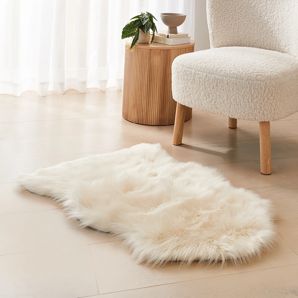 Cream Faux Fur Mat - Anko product image