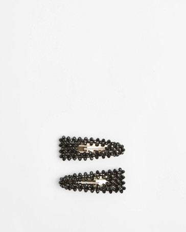 2 Pack Crystal Beaded Snap Clips
