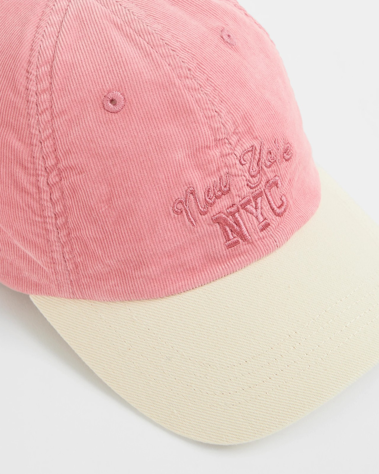 Fine Cord Embroidered Cap - Pink 2 of 3
