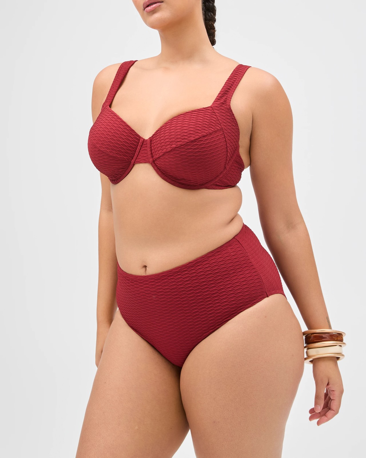 Shape Your Body Resort High Waisted Jacquard Swim Bikini Bottoms 5 of 5