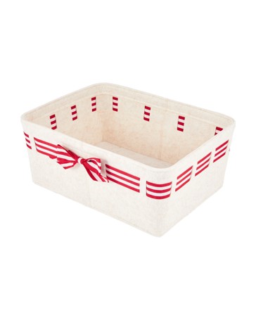 Anko Christmas Felt Basket with Bow - Beige