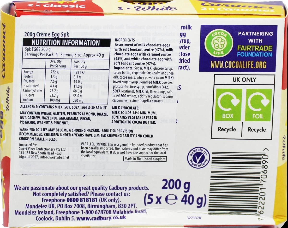 Cadbury 5 Pack Mix Creme Eggs 200g 3 of 3