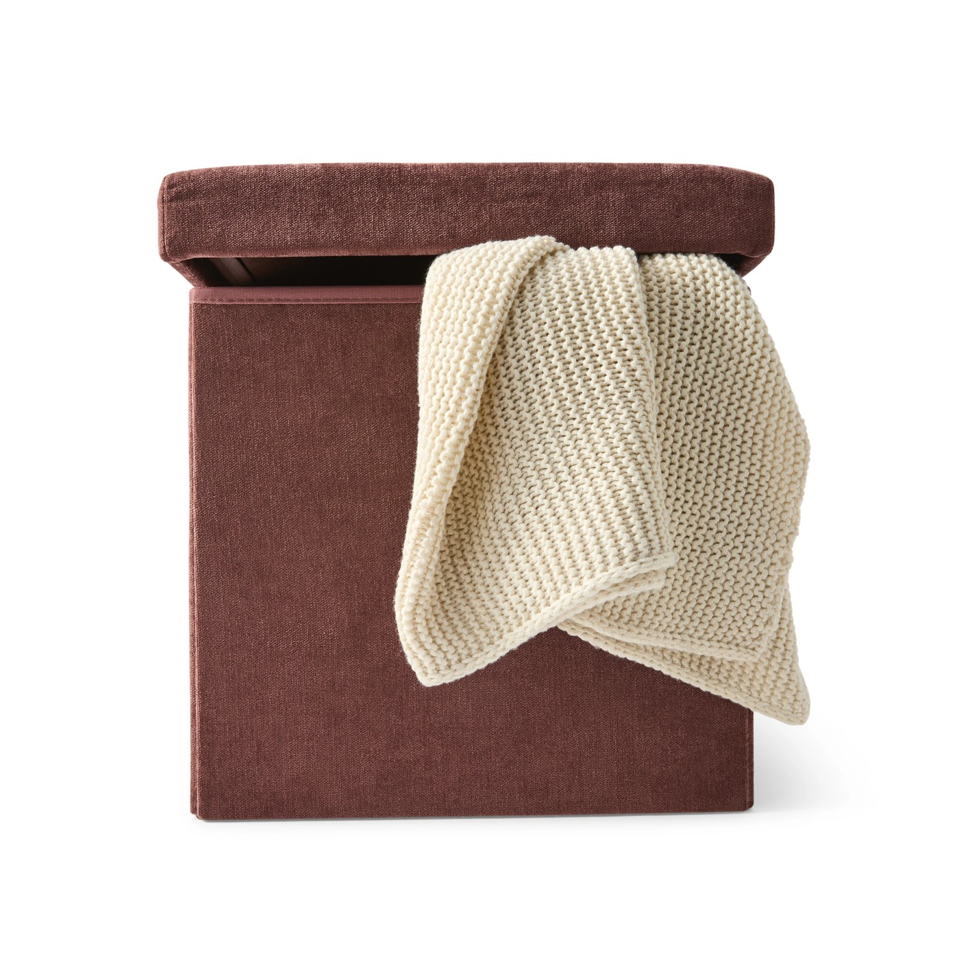 Anko Square Storage Ottoman - Burgundy 3 of 5