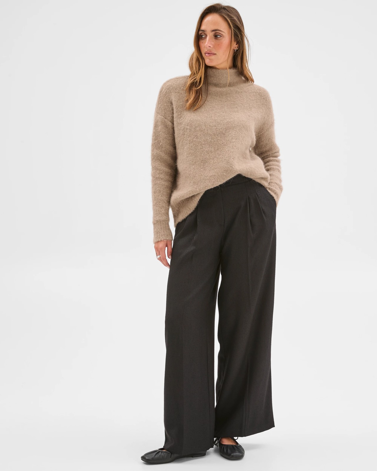 Preview Plush Mock Neck Jumper - Moon Grey 3 of 6
