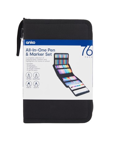 Anko 76 Pack All-in-One Pen and Marker Set