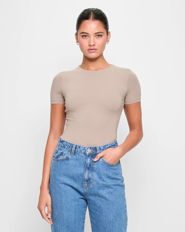 Australian Cotton Essentials Double Layer T-Shirt Bodysuit - Lily Loves