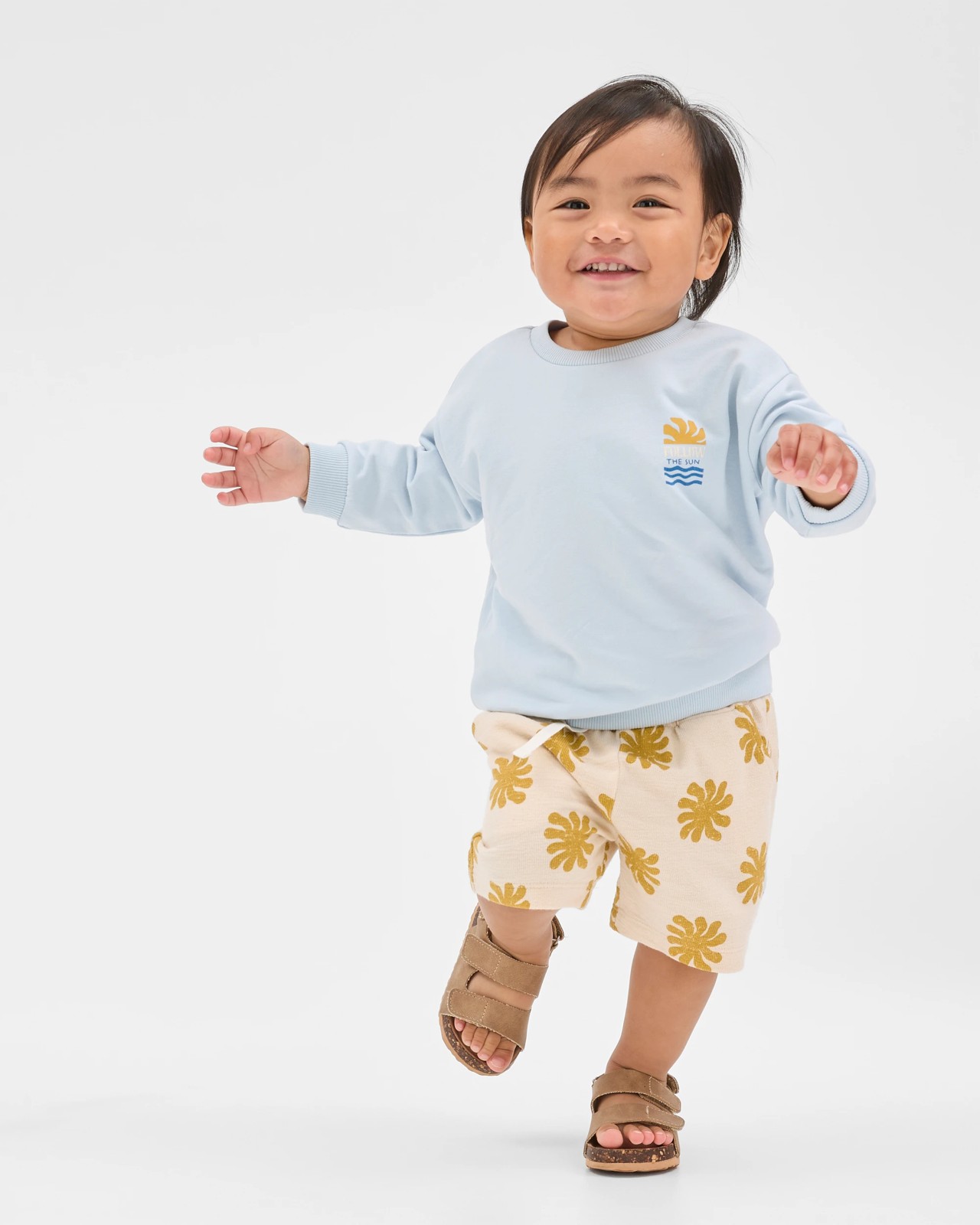 Baby Organic Cotton Jumper and Shorts Set - Blue 2 of 6