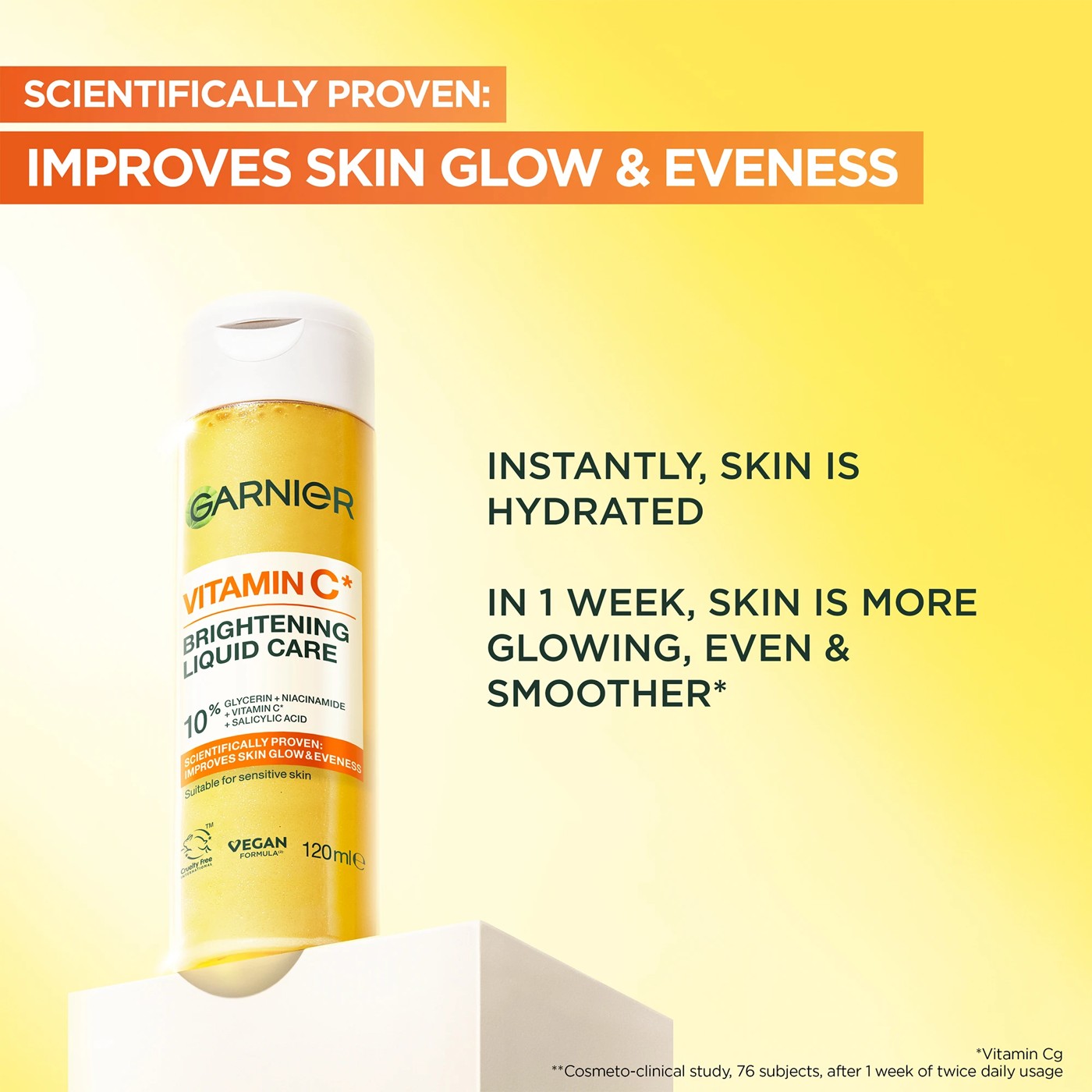 Garnier Vitamin C Brightening Liquid Care 120ml - 10% Vitamin C, Glycerin, Niacinamide and Salicylic Acid 2 of 5