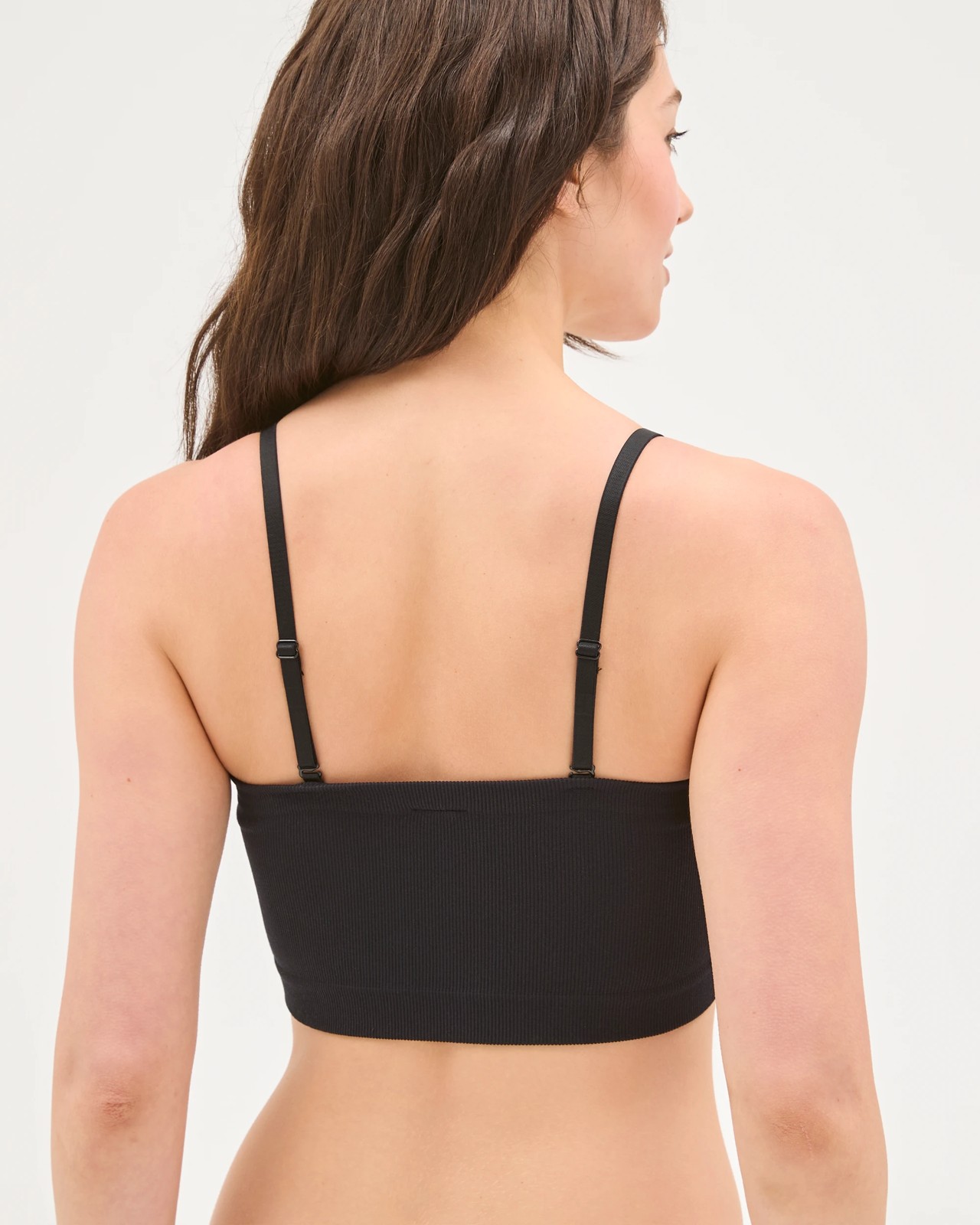 Lily Loves Rib Seamfree Bandeau Crop Top - Black 4 of 4