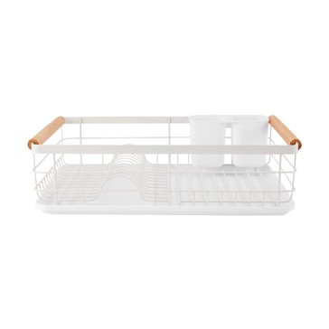 White Wooden Handle Dish Rack - Anko
