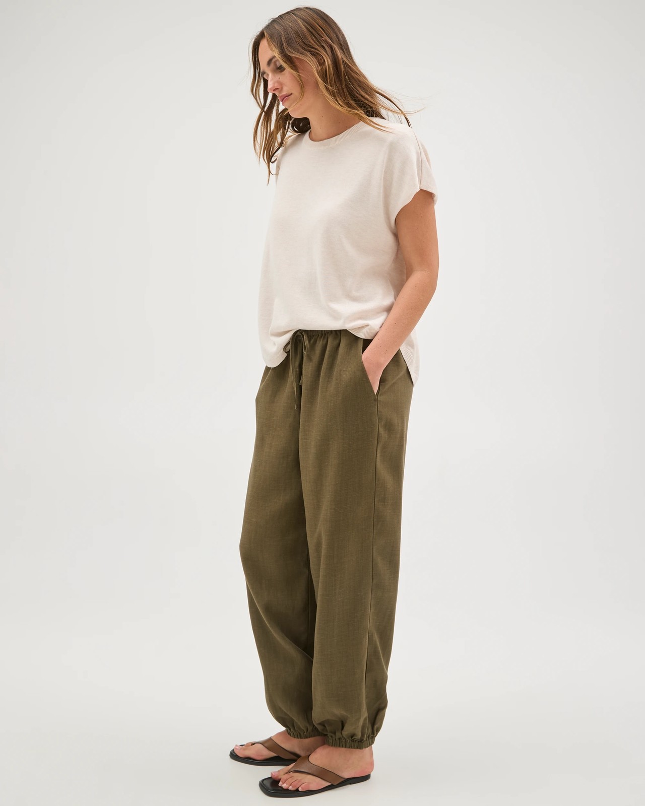 Relaxed Fit Jogger Pants  - Dusty Moss 5 of 6