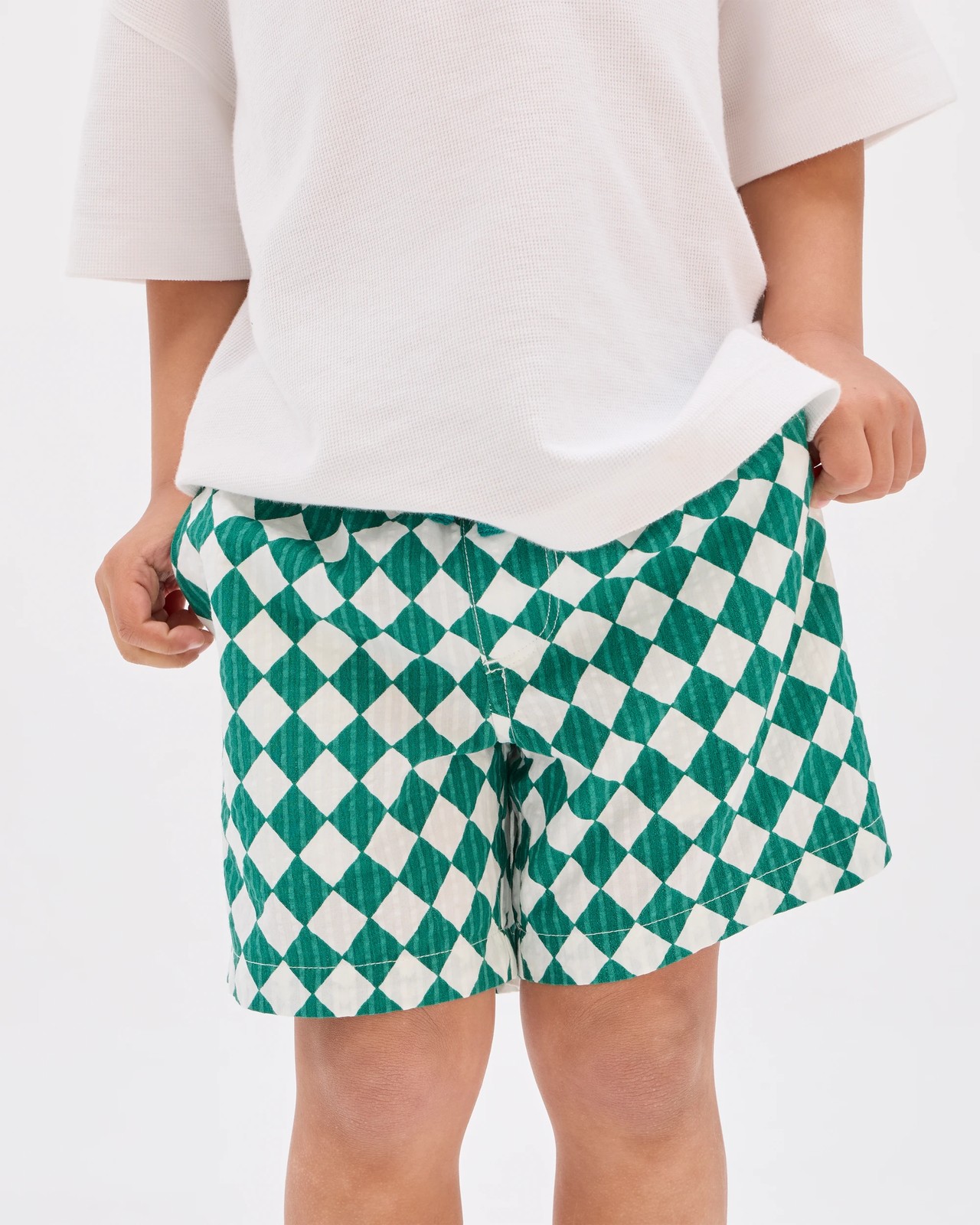 Australian Cotton Seersucker Volley Shorts - Green 3 of 5
