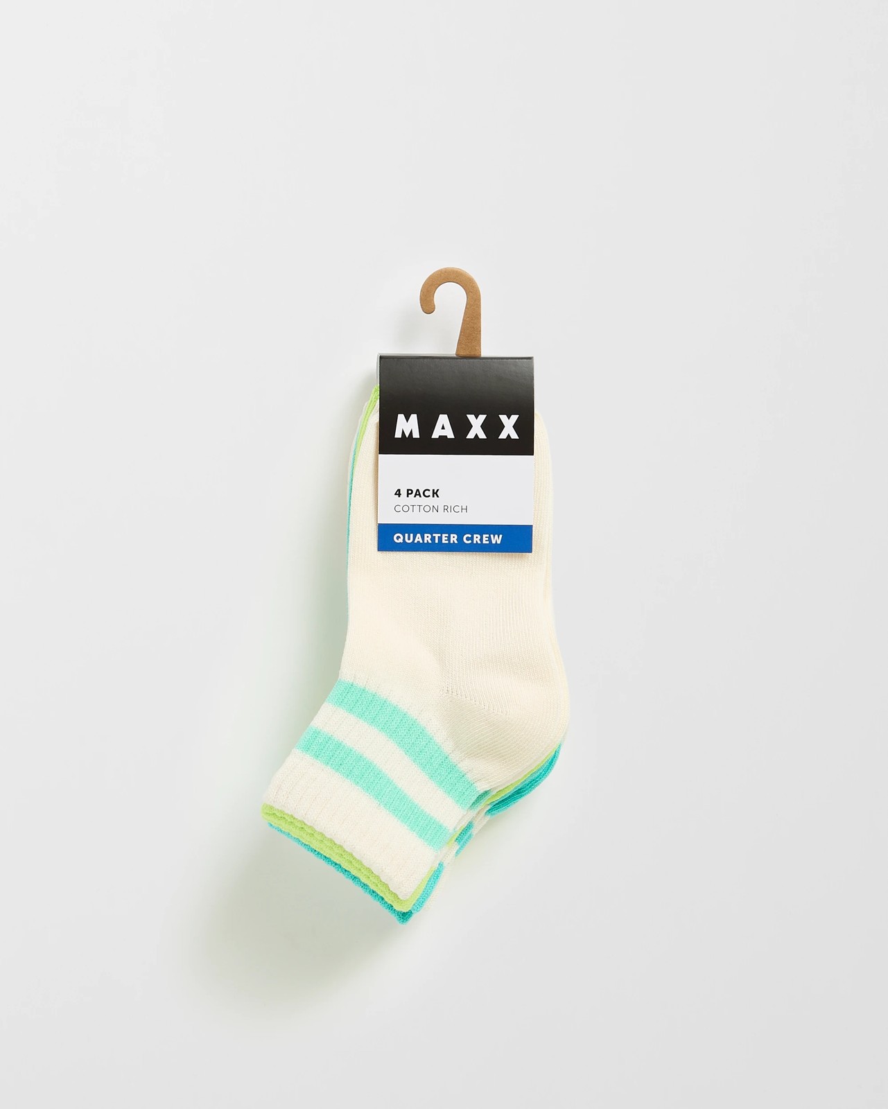 Maxx Australian Cotton Blend 4 Pack Boys Quarter Crew Socks 3 of 3