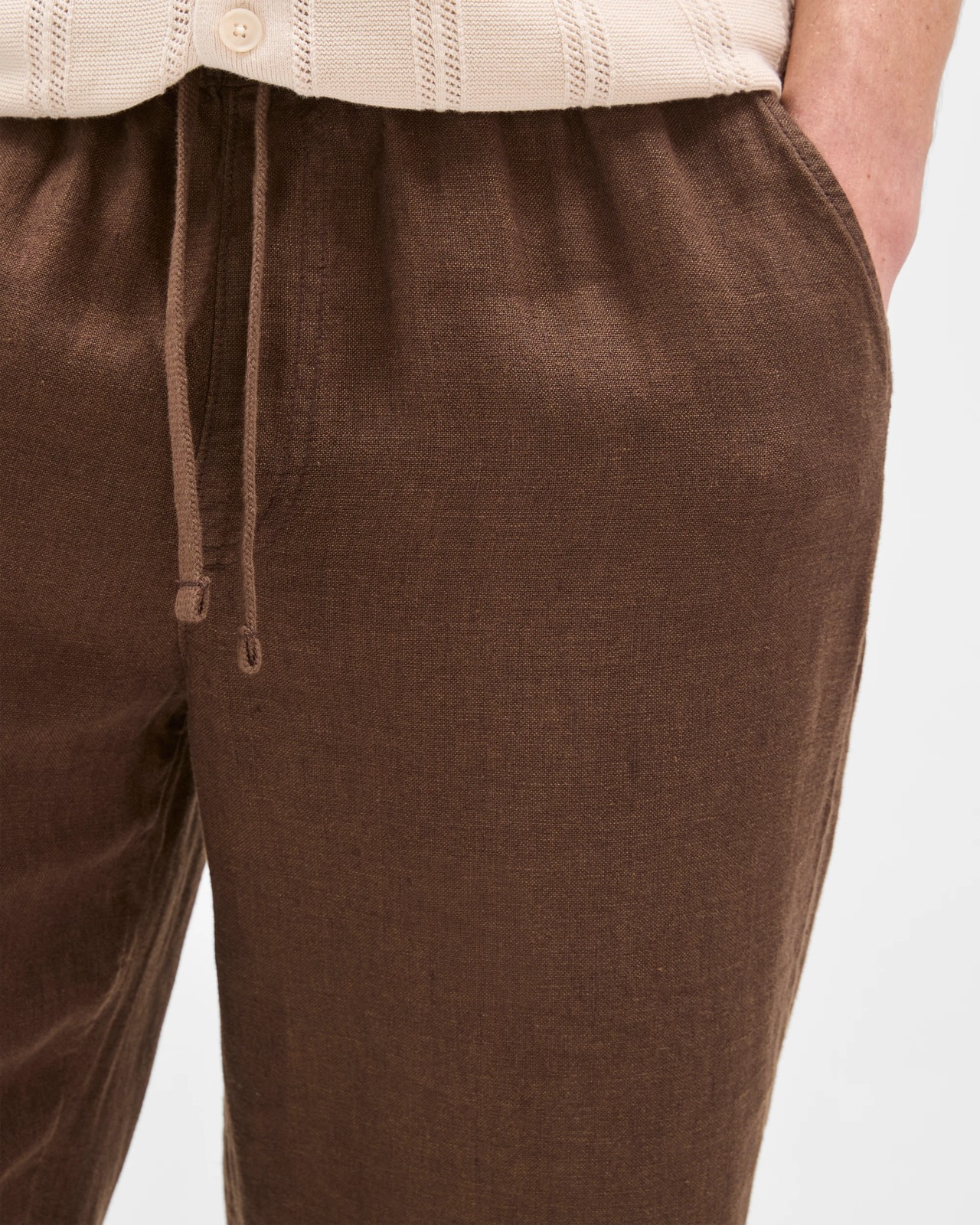 European Linen Wide Leg Pants - Truffle 4 of 6