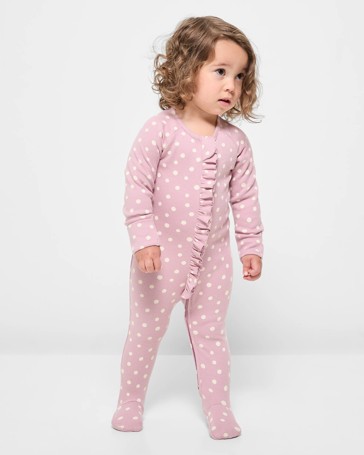 Baby Organic Cotton Waffle Frill Coverall