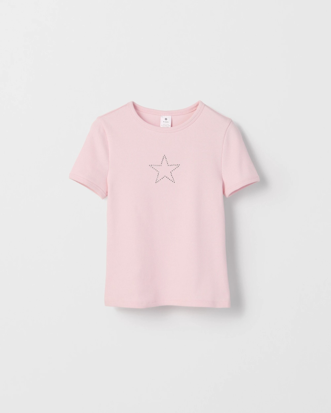 Australian Cotton Ribbed T-Shirt - Star Pink 5 of 6