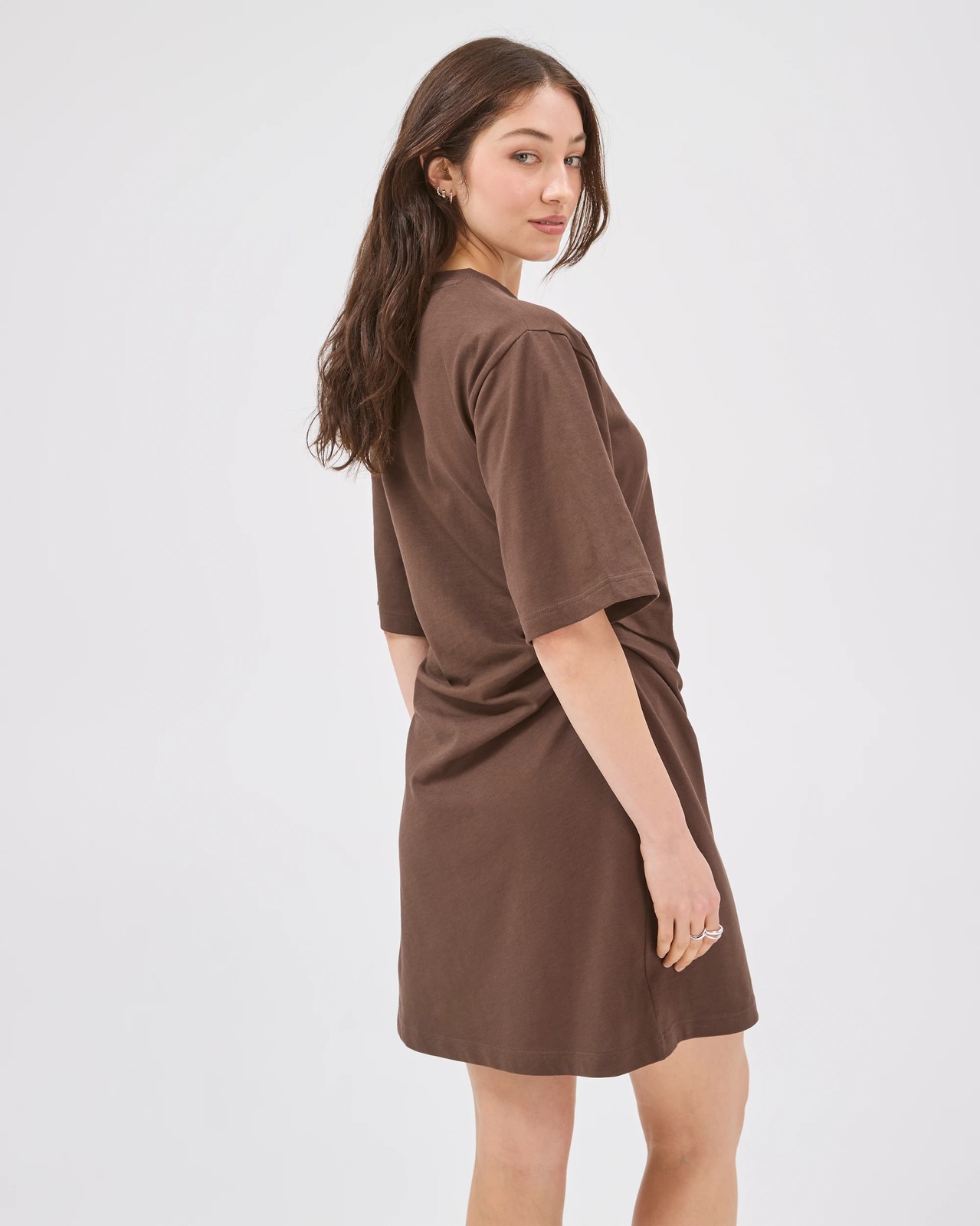 Lily Loves Australian Cotton Mini T-Shirt Dress - Bark 6 of 6