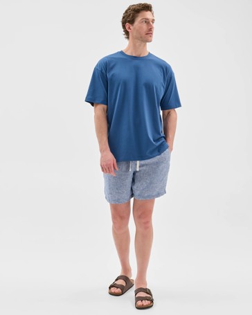 European Linen Elastic Waist Shorts