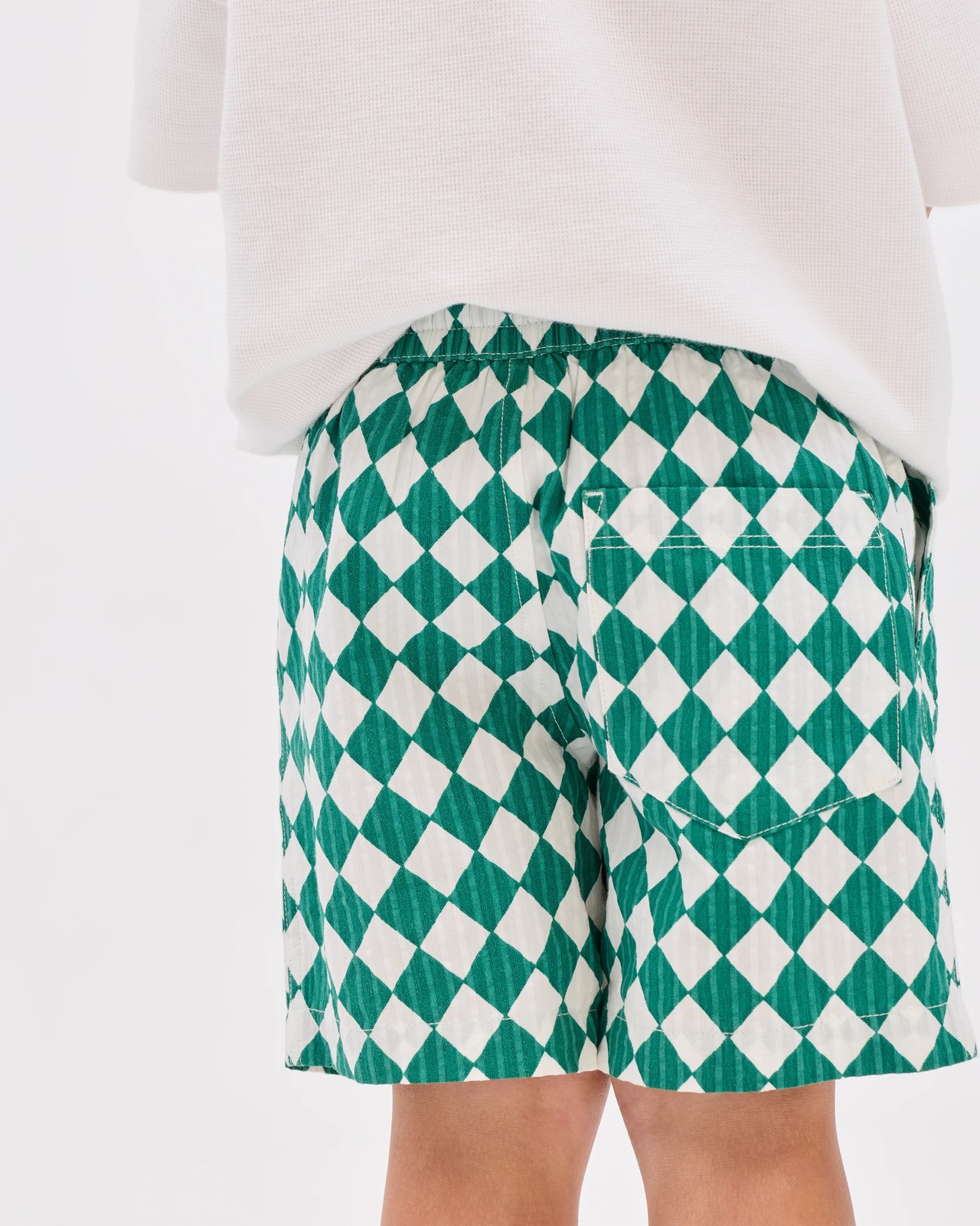 Australian Cotton Seersucker Volley Shorts - Green 5 of 5