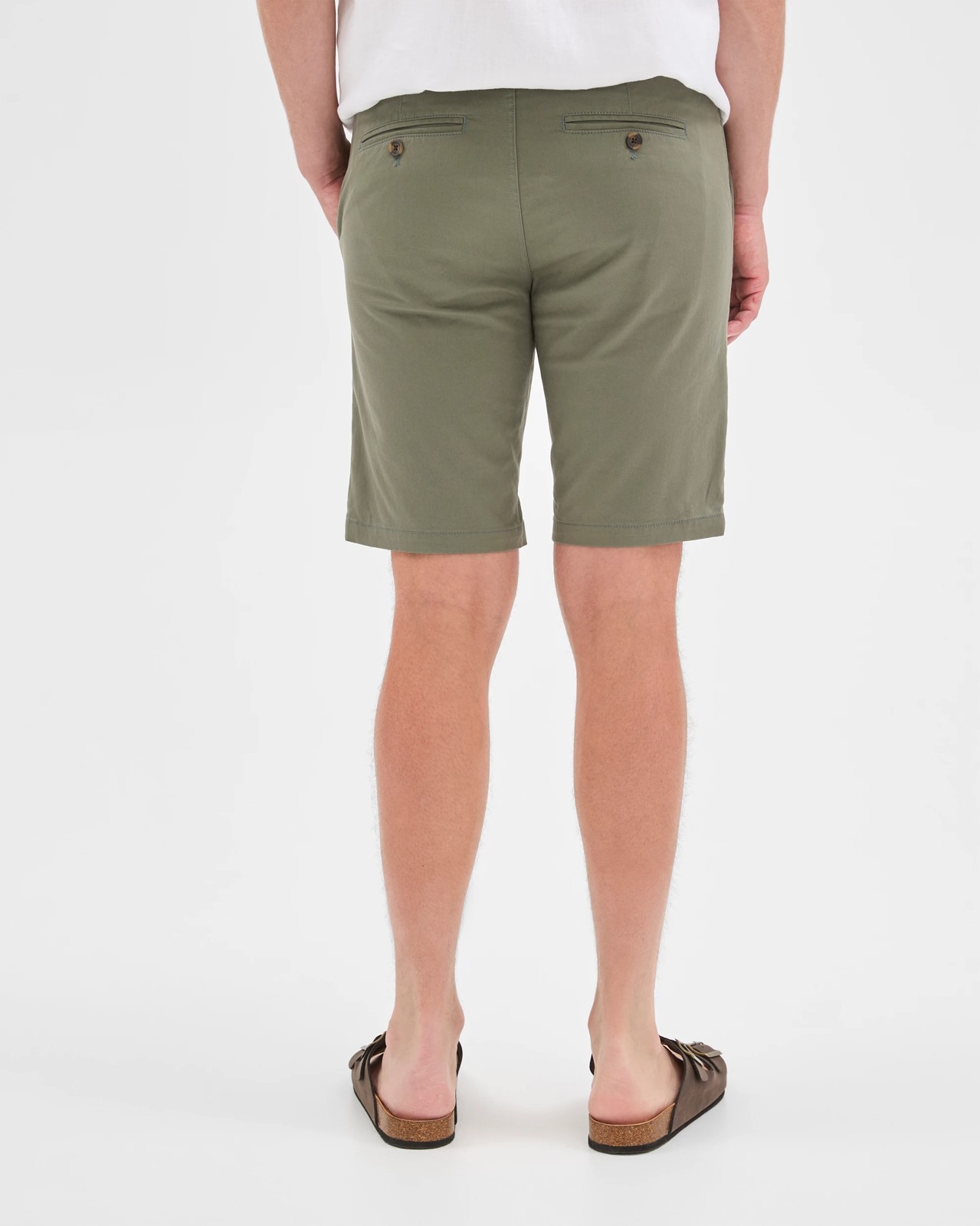 Australian Cotton Slim Chino Shorts - Mulled Basil 6 of 6