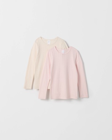 Maxx Australian Cotton 2 Pack Kids Pointelle Thermal Top