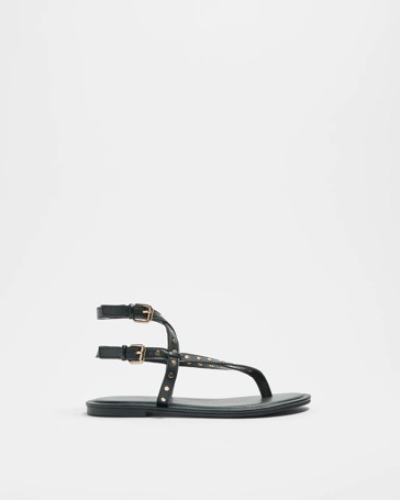Womens Gladiator Studded Thongs - Zena
