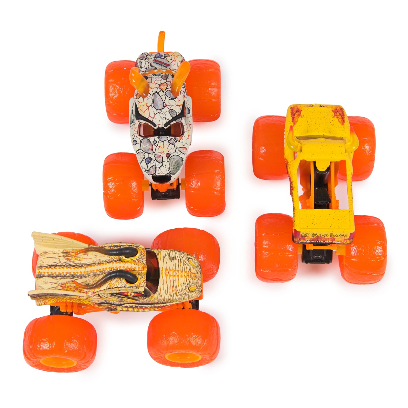 Monster Jam Earth Set: Official El Toro Loco, Dalmatian, Dragon 1:64 Scale Die-Cast Monster Trucks 3 Pack 3 of 4