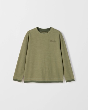 Australian Cotton Blend Long Sleeve Textured Waffle T-Shirt