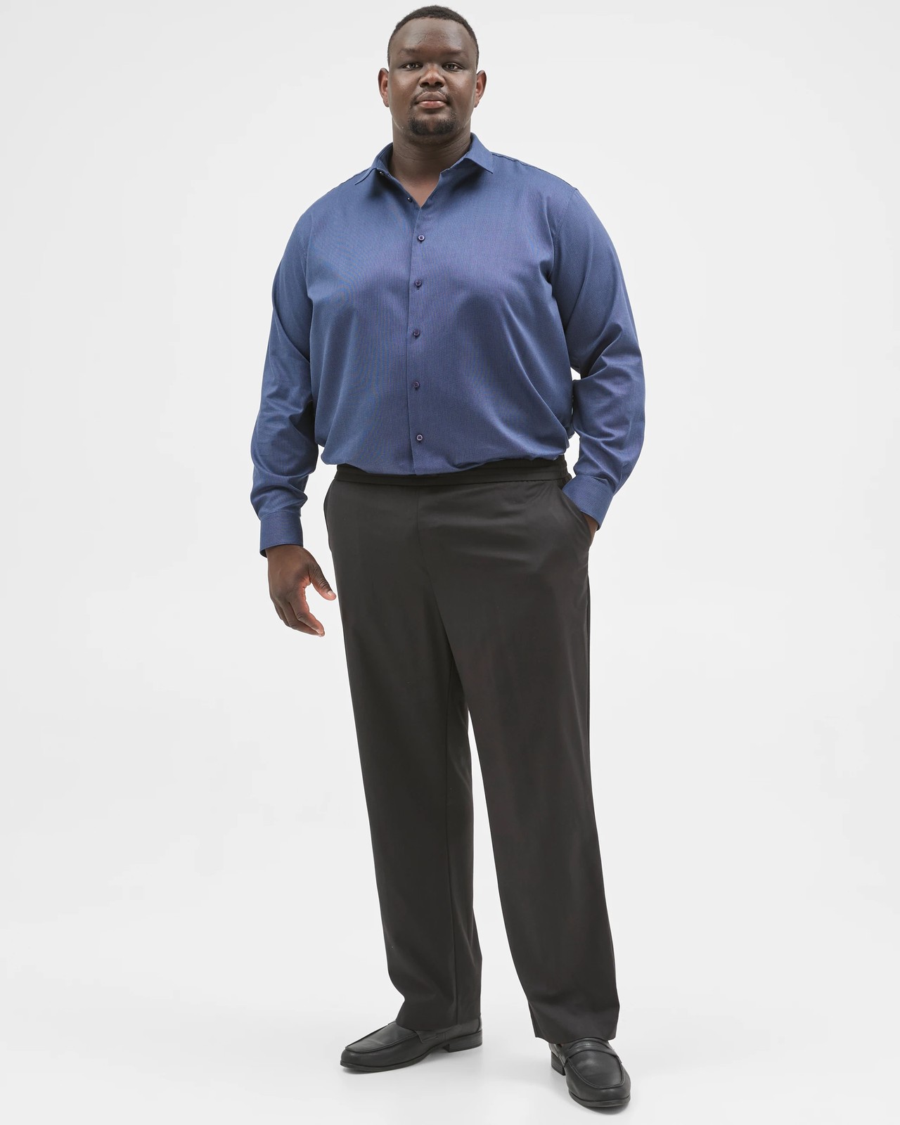 Plus Size Australian Cotton Micro Dobby Business Shirt 5 of 5