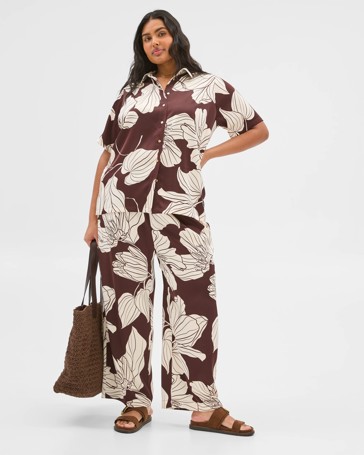 Plus Size Satin Shirt