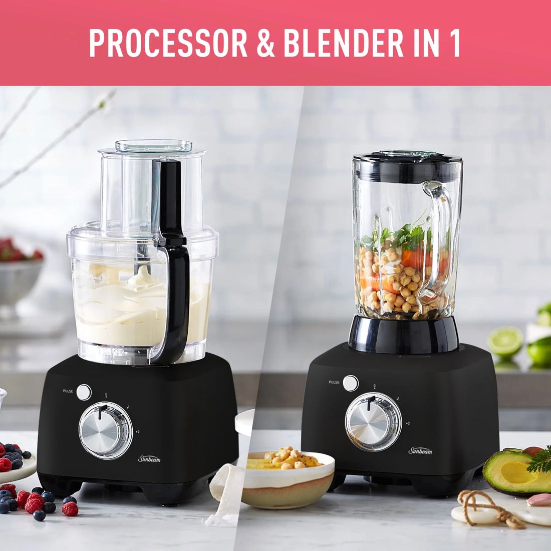 Sunbeam Multi Processor Plus Food Processor Blender Black LCP6000BK