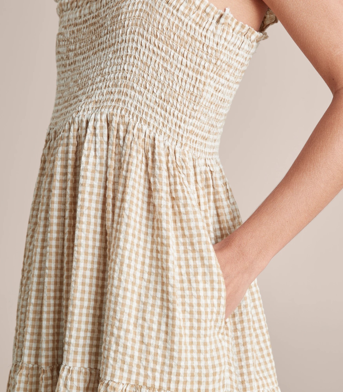 Frill Shirred Midi Dress 3 of 5