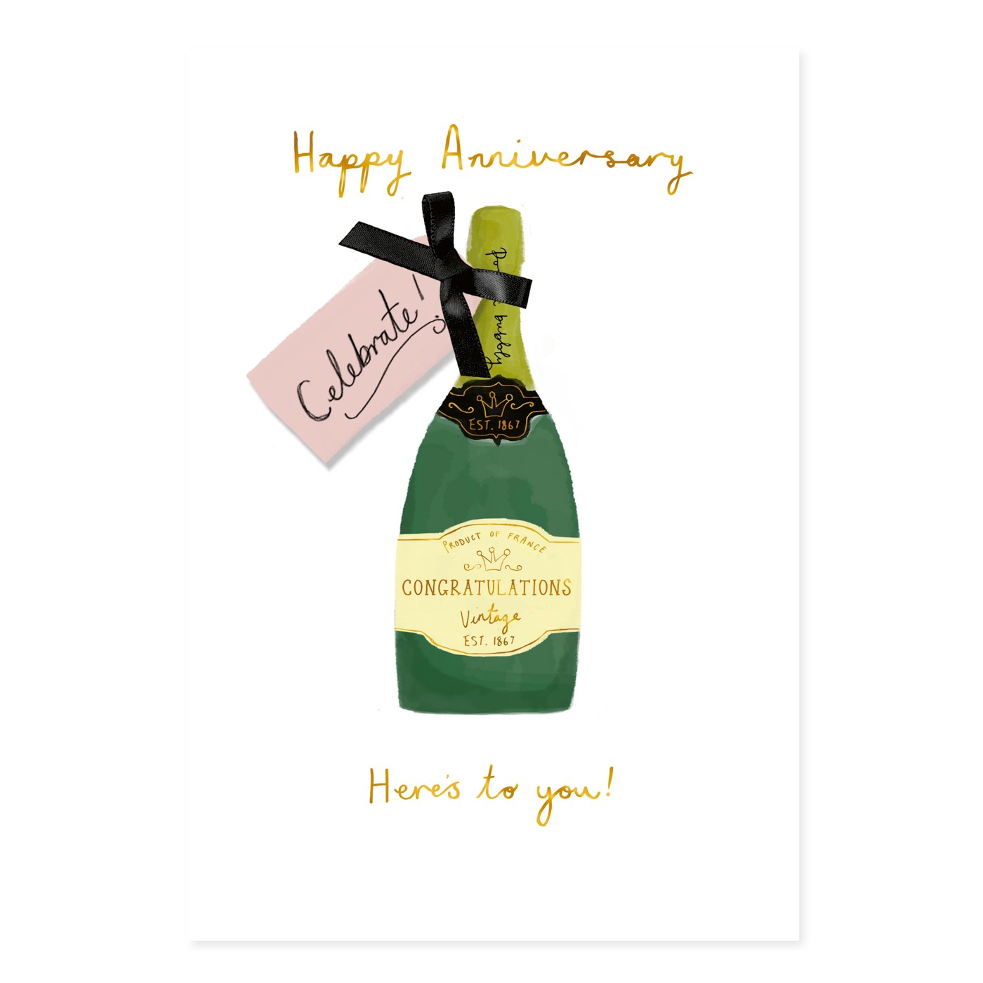 Hallmark Anniversary Card - Champagne 3 of 3