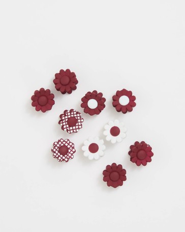 Kids Back To School 10 Pack Mini Flower Hair Clips