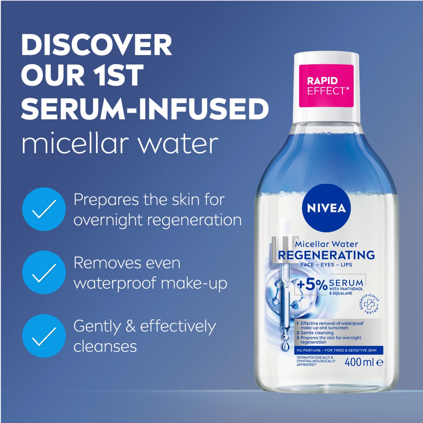 Nivea Regenerating Micellar Water 400ml - 5% Serum with Panthenol and Squalane 4 of 6