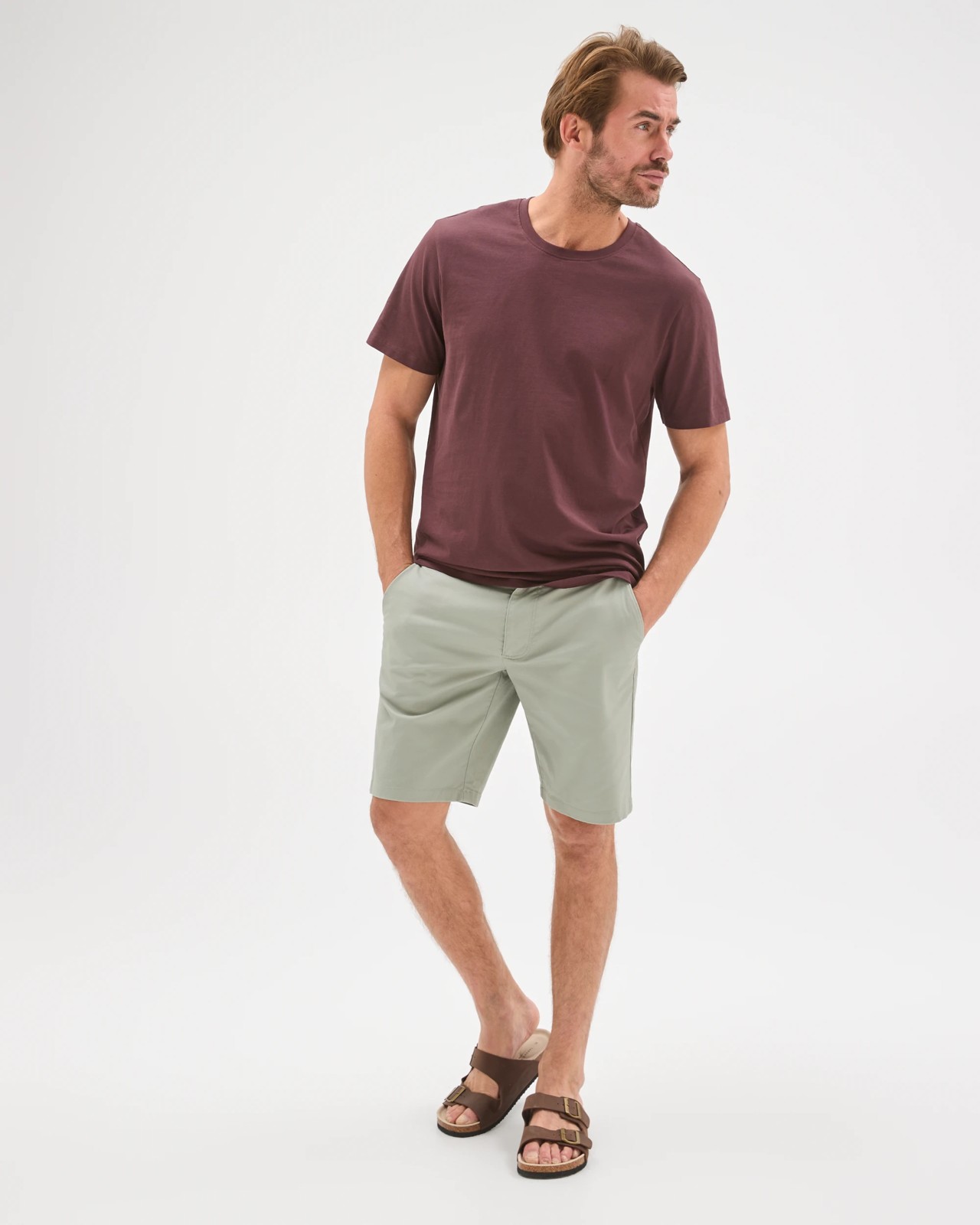 Australian Cotton Regular Chino Shorts - Forest Fog 2 of 5