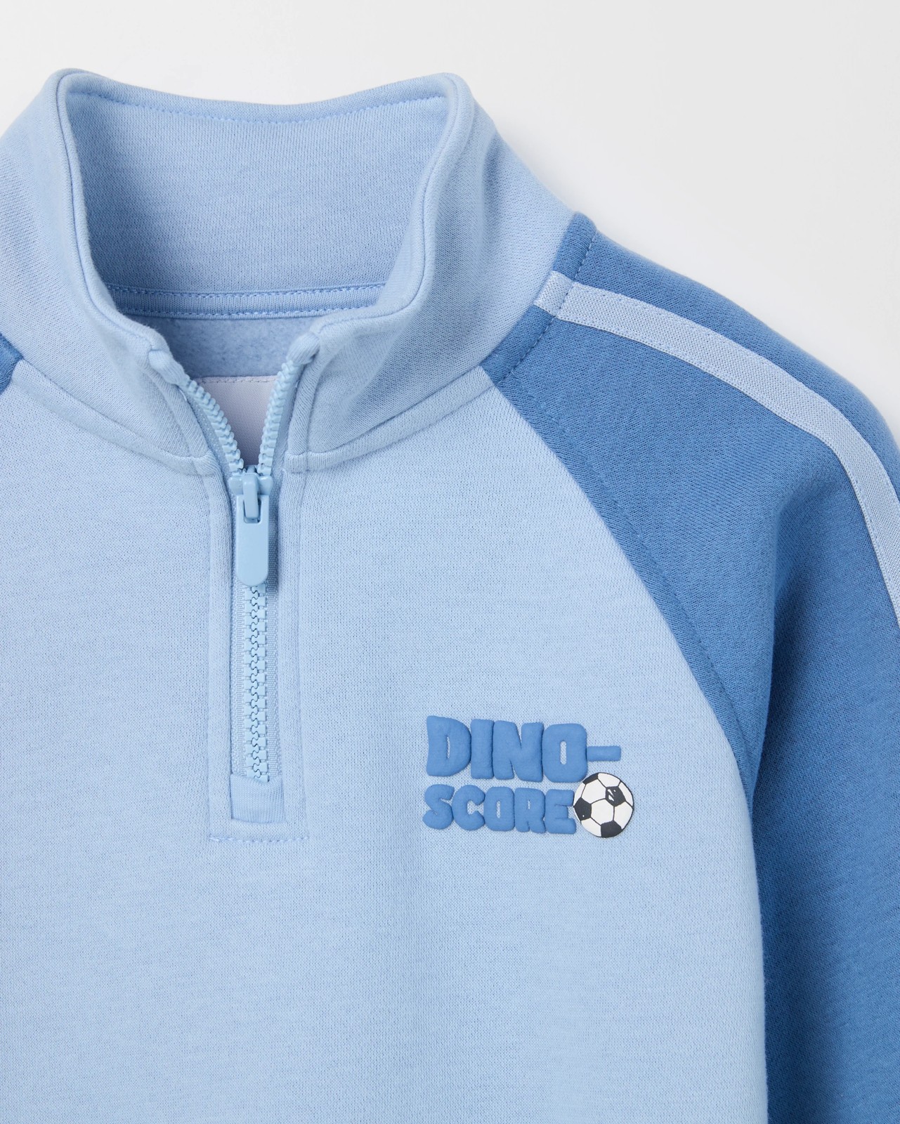 Australian Cotton Blend 1/4 Zip Sweat Top - Dino Blue 2 of 3