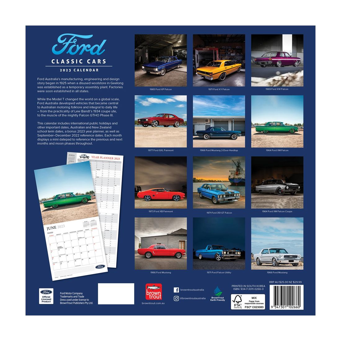 Classic Ford Cars 2023 Square Calendar | Target Australia