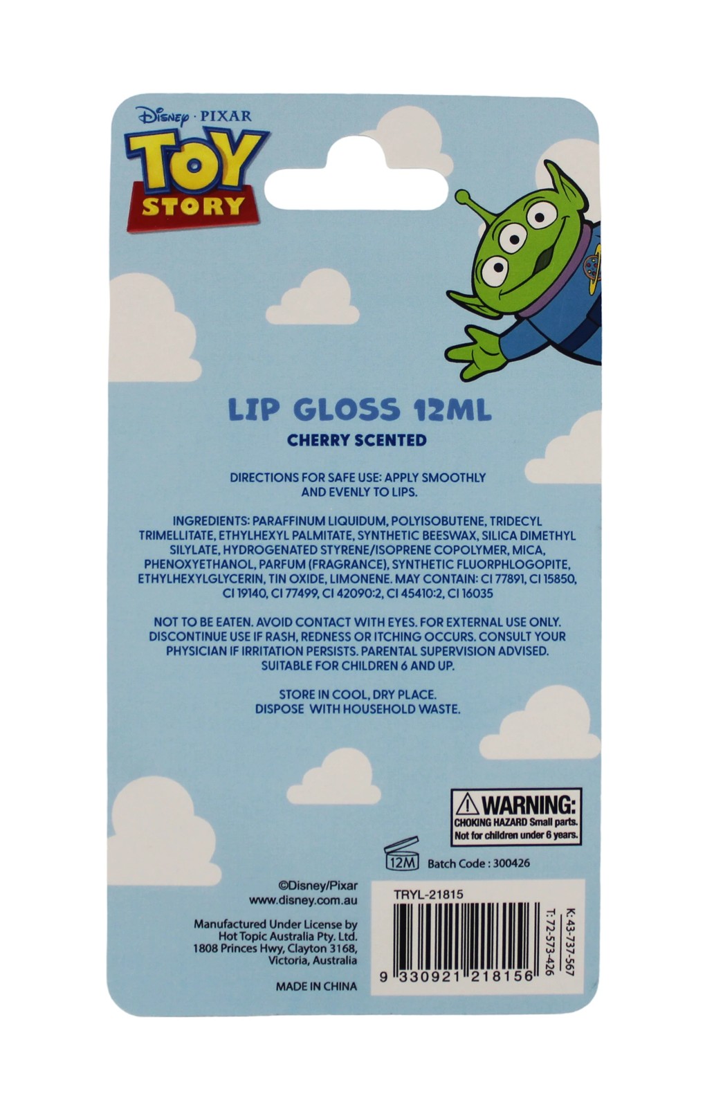 Disney Pixar Toy Story Lip Gloss Keychain 12ml - Cherry Scented 2 of 4