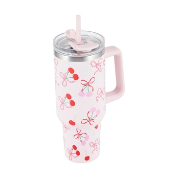 1.18L Cherry and Bow Jumbo Tumbler with Handle - Anko