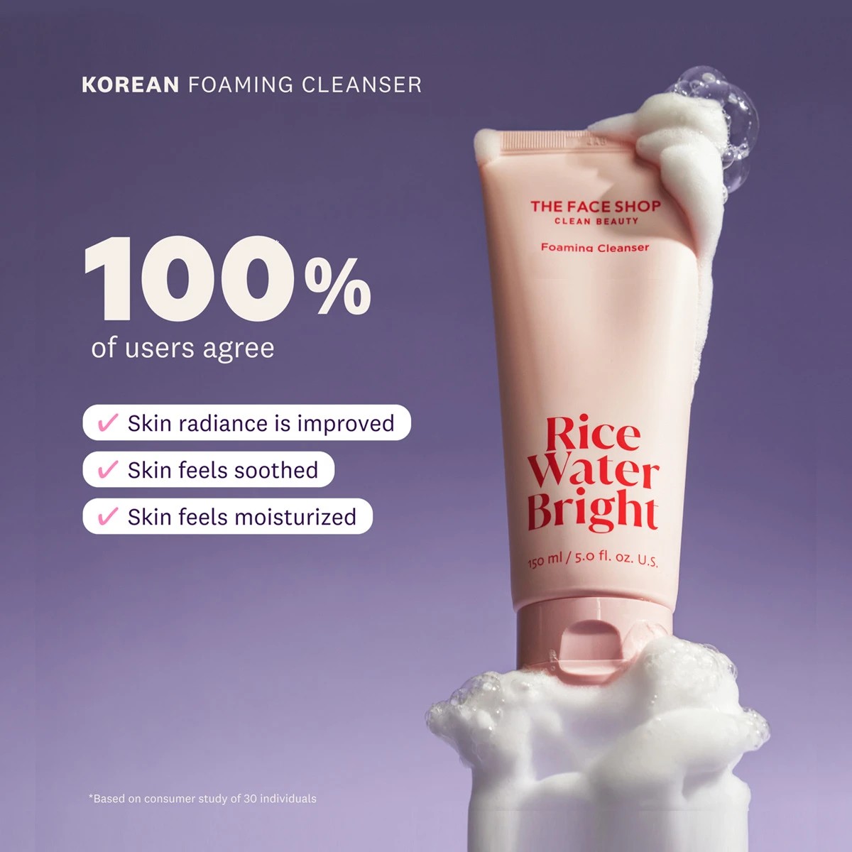 The Face Shop Rice Water Bright Foaming Cleanser 150ml 6 of 6