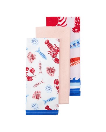 Anko 3 Pack Sardine Summer Tea Towels