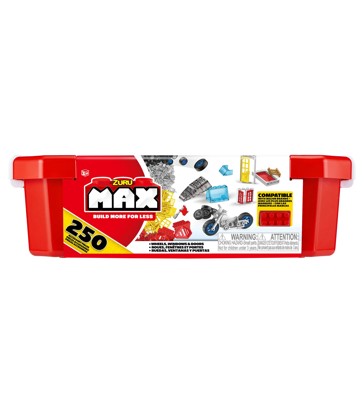 MAX Build More Building Bricks Accessories and Wheels Value Set (250 Pieces) by ZURU