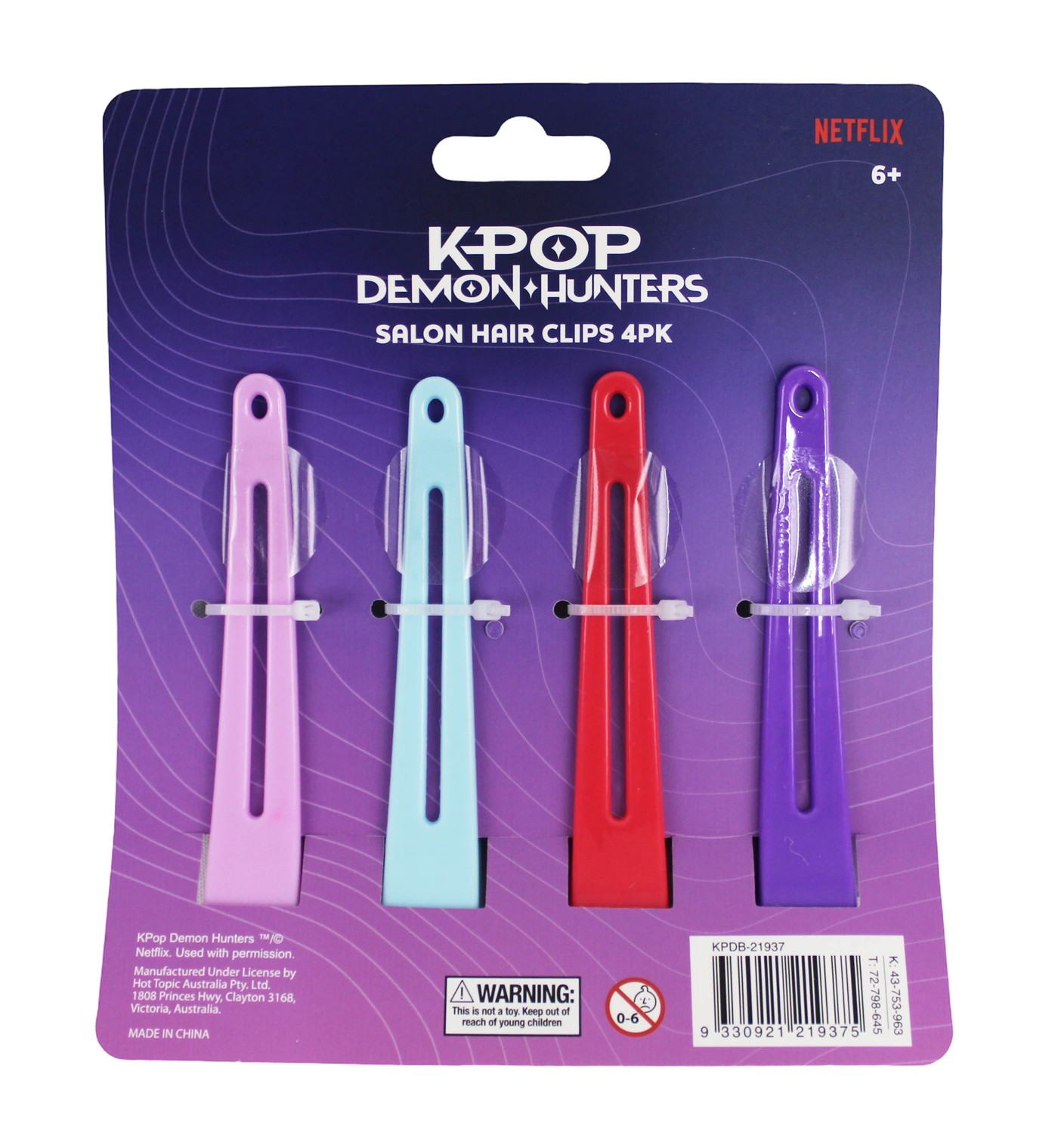 4 Pack KPop Demon Hunters License Salon Hair Clips 2 of 3